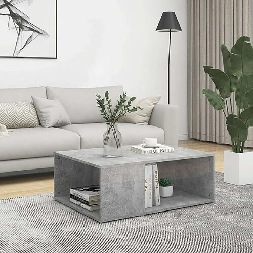 Maison Chic Table basse,Table Console Table d'appoint, Table pour salon Gris béton 90x67x33 cm Aggloméré -MN81551