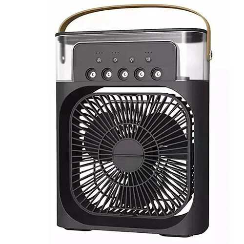 (Noir) Ventilateur Portable Climatiseur à Atomisation Refroidisseur d'Air Domestique Veilleuses à Led