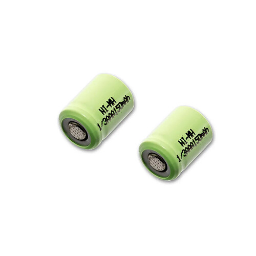 vhbw 2 x Ni-MH 1/3 AAA pile brute, pile industrielle 150mAh (1.2V) pour utilisation dans les batteries de modélisme, etc.