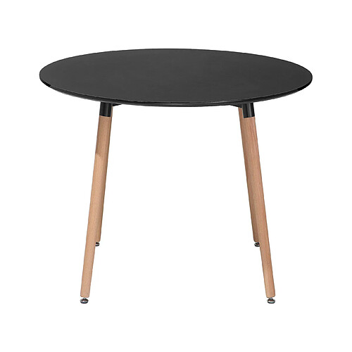 Beliani Table de salle à manger noire 90 cm BOVIO