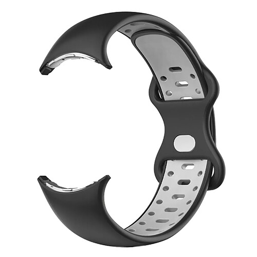 Bracelet pour Google Pixel Watch en silicone Design Aéré Tactical Noir et Gris