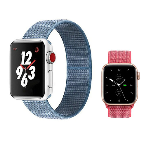 Kit 2x Bracelet Nylonsense Phonecare Pour Apple Watch Ultra 2 (2024) - Bleu / Rose