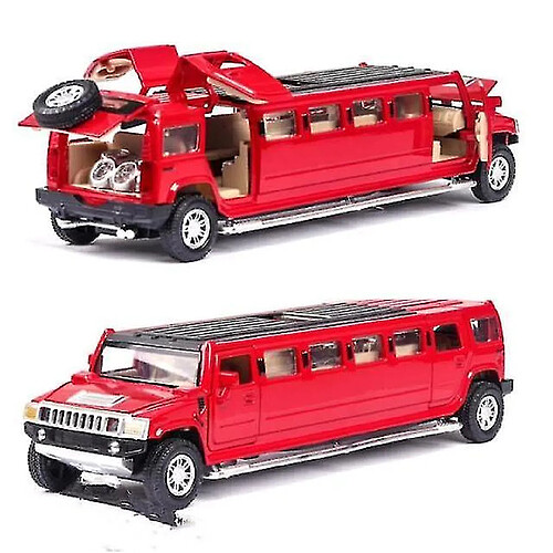 Universal 1:32 Modèle de voiture en métal de voiture de luxe Hummer en alliage (rouge)