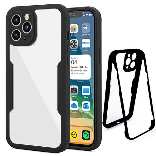 PHONECARE Coque Anti-Crash 360 Protection Résistant aux Chocs Avant et Arriére pour Apple iPhone 14 Pro Max - Noir