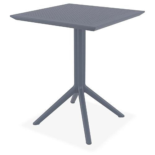 Alterego Table de terrasse pliable 'FOLY' carrée gris foncé - 60x60 cm