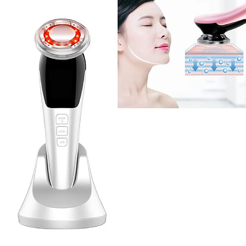 Wewoo BLK-D818 Instrument de beauté pour le visage de rajeunissement de la peau de couleur chaude et froide EMS d'introduction de micro actuel blanc