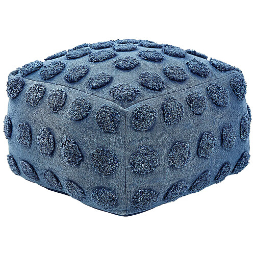 Beliani Pouf VISHVI Bleu Coton 50 cm 50 cm