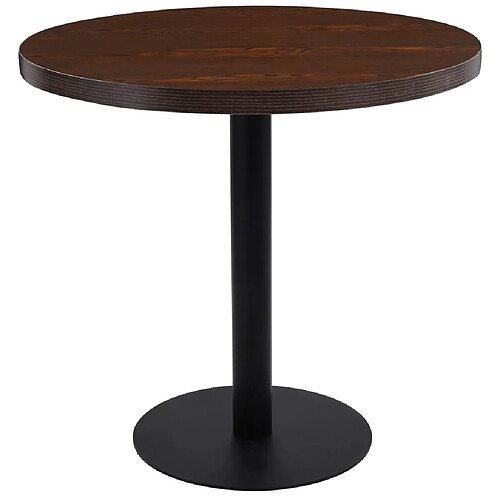 vidaXL Table de bistro Marron foncé 80 cm MDF