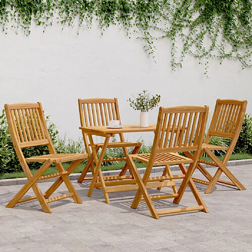 vidaXL Ensemble à manger de jardin pliable 5 pcs bois massif d’acacia