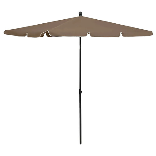 ComfortXL Parasol De Jardin Avec Mât 210x140 Cm Taupe