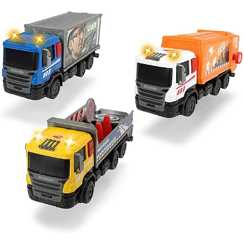 Dickie Toys Scania City Team 203742011 Voiture à ordures pour Enfants, 17 cm, 3 Couleurs, Multicolore