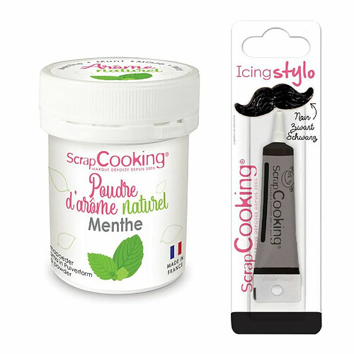 Scrapcooking Arôme alimentaire naturel Menthe + Stylo de glaçage noir