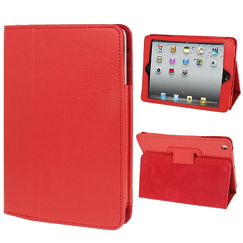 Wewoo Smart Cover rouge pour iPad mini 1/2/3 Litchi Texture Flip étui en cuir avec fonction de support