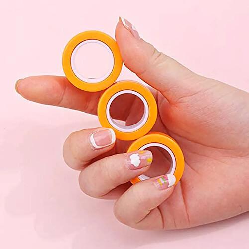 Shop Story SHOP-STORY - ROLLING FINGERS ORANGE : 3 Anneaux Magnétiques Anti-Stress