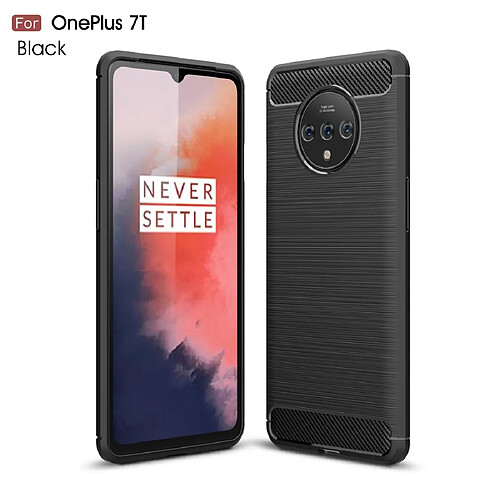 Wewoo Coque Souple Pour Oneplus 7T en TPU fibre de carbone brossée noir