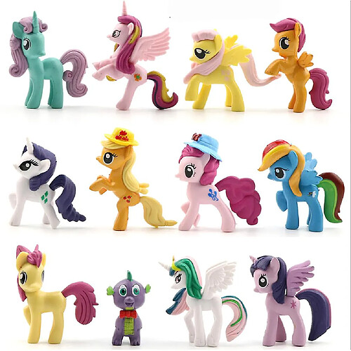 Universal 12pcs Little Horse Pony Figure Toy For Girls Collection Gift(Coloré)