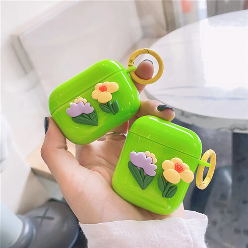 GUPBOO Airpods Coque Housse Étui Protecteur Compatible pour AirPods 3-Herbe tridimensionnelle couleur bonbon petite fraîche