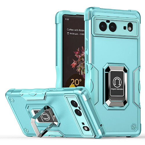 Coque en TPU anti-griffes avec béquille magnétique, vert clair pour votre Google Pixel 6