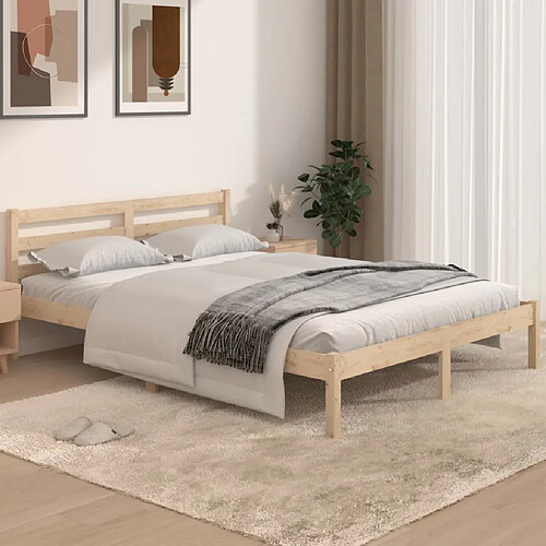 vidaXL Cadre de lit sans matelas bois de pin massif 140x190 cm