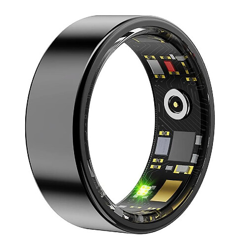 Bague Connectée Taille 11 Suivi Santé Sport Étanche Bluetooth Autonomie Longue Noir YONIS