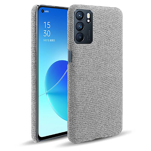 Coque en TPU Texture de tissu bien protégée gris clair pour votre Oppo Reno6