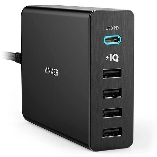 Wewoo Chargeur 2.4A Commutateur mural 5 ports PDA 5 USB / C pour téléphones mobiles / Tables / Macbooks (Noir)