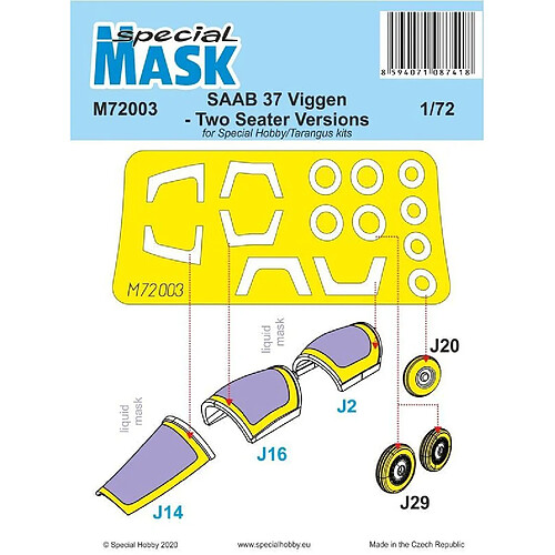 SAAB 37 Viggen Two Seater Mask - 1:72e - Special Hobby