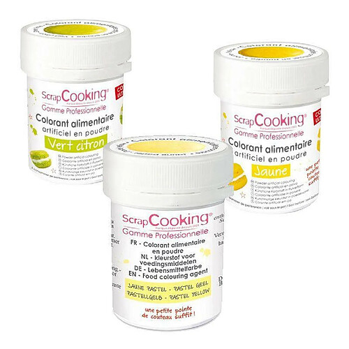 Scrapcooking 3 colorants alimentaires en poudre - Teintes jaunes