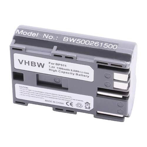 vhbw batterie 1300mAh (7.2V) compatible avec CANON remplace BP-508 BP-511 BP-512 BP-514