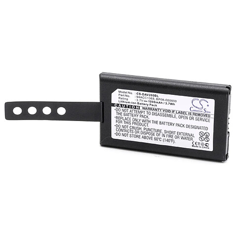 vhbw Li-Ion batterie 1000mAh (3.7V) pour scanner de code-barres comme Datalogic 3H21-00000370, 94ACC0083, 94ACC1368, BP08-000600