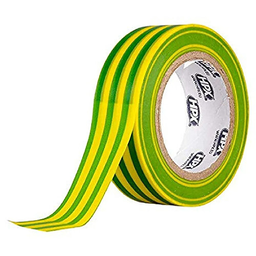 Ruban isolant PVC jaune/vert 19mmx10m HPX - IE1910