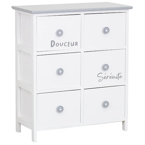 Aubry Gaspard Commode/Chiffonnier bois ' Sérénité et Douceur ' 6 tiroirs.