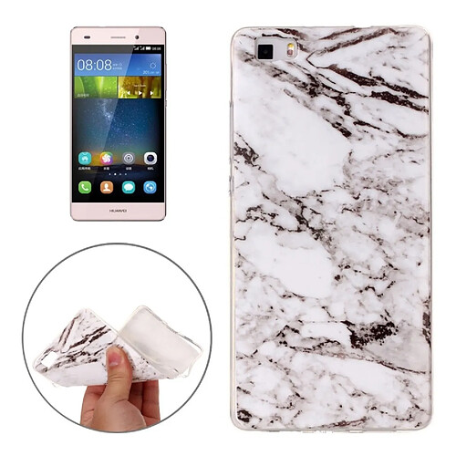 Wewoo Coque blanc pour Huawei P8 Lite Motif Marbling Soft TPU Housse de protection arrière