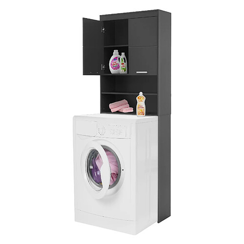 ML-Design Armoire pour machine à laver Meuble de salle de bain pour machine à laver Gris f