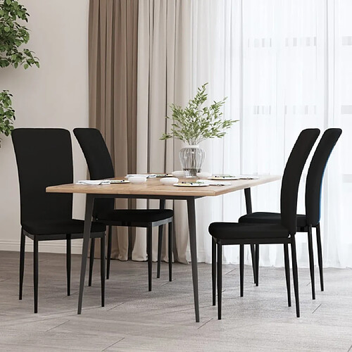 Maison Chic Lot de 4 Chaises à manger,Chaise pour cuisine Noir Velours -MN62797