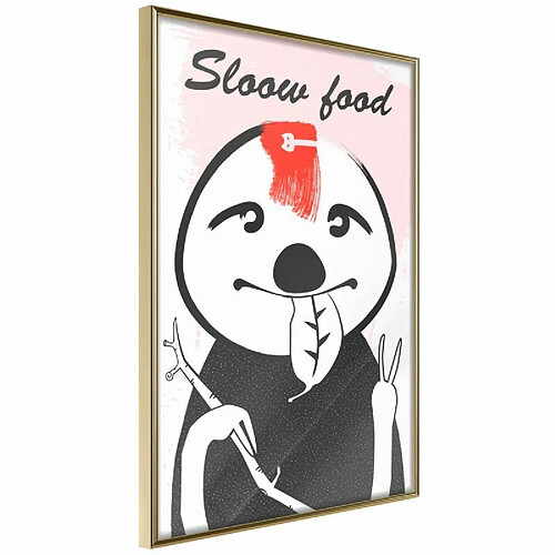 Paris Prix Affiche Murale Encadrée Sloth's Favourite Food 30 x 45 cm Or