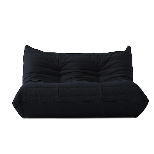 SoftEva Togo loveseat Noir prêt à l'emploi, mousse double confort, support ergonomique, tissu doux au touche