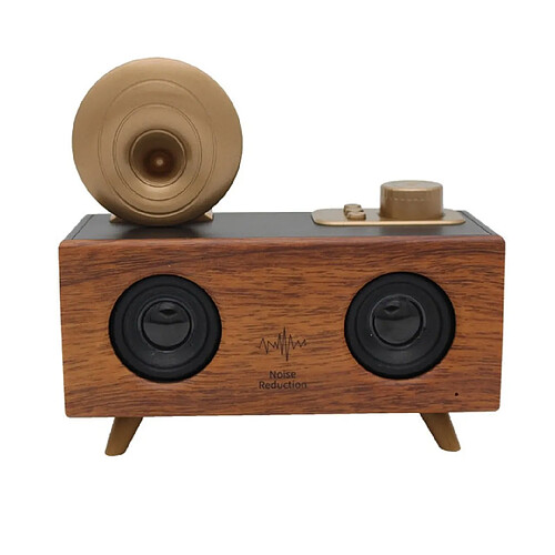 Universal Haut-parleur Bluetooth sans fil domestique haut-parleur de subwoofer haute puissance 10W Voix surround 3D Voix surround TF/USB/AUX/FM | Haut-parleur portable (marron)