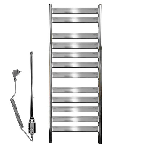 Ecd Germany Radiateur de salle de bain Tharr 500x950 mm chrome avec élément chauffant 300W