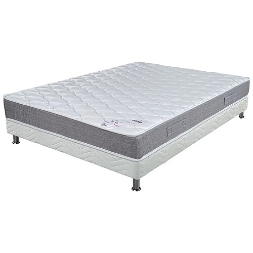 Ebac Matelas Ryad + sommier tapissier Omega - 120x190 - Ressorts - Hauteur 21 cm