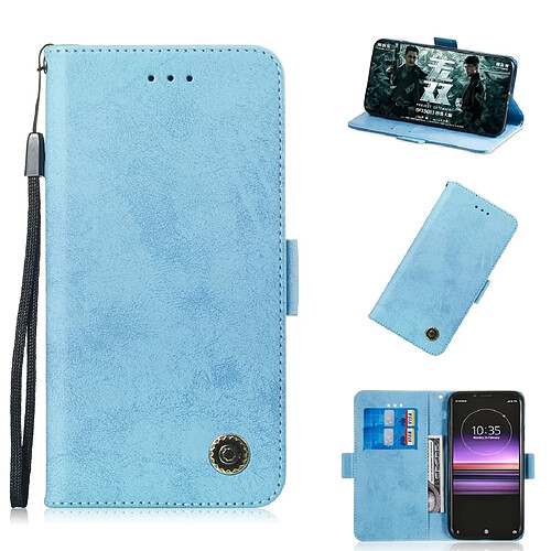 Wewoo Housse Coque Etui en cuir multifonctionnel avec rabat horizontal fente pour carte et support Sony Xperia L3 bleu ciel