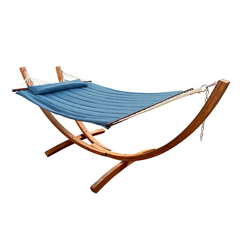 AXI Hawaï Hamac Double XXL | Hamac 2 personnes en Bleu avec Support en Bois | Pour l'extérieur pour Jardin, Terrasse, Balcon