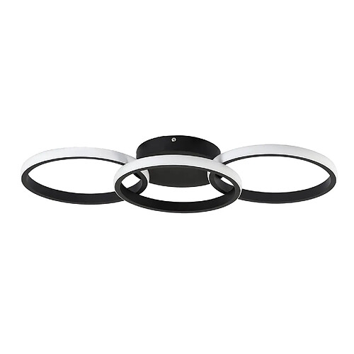 Autres Temps ZMH LED Ceiling Light Black 3 Ring Modern Kitchen Light 3000K For Living Room Hallway