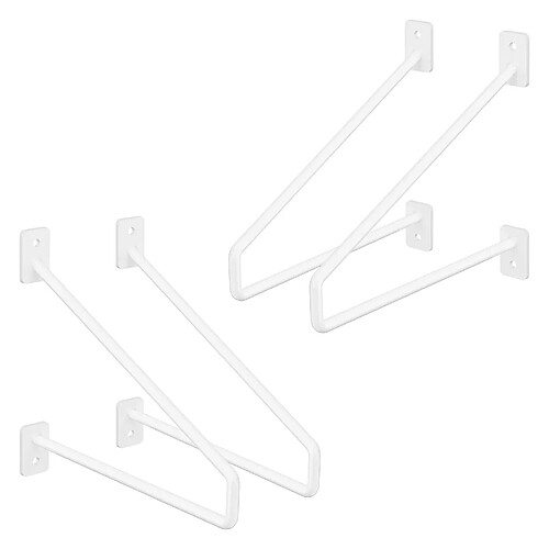 ML DESIGN MODERN LIVING Lot de 4 supports d'étagère murale console décorative support acier blanc 220 mm