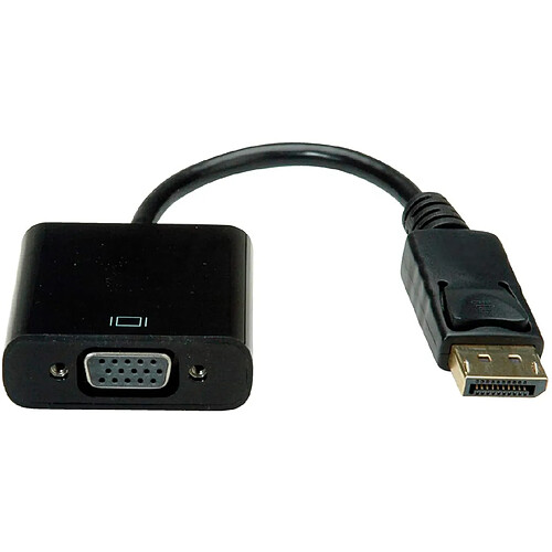 VALUE Adaptateur DisplayPort VGA mâle mâle vers VGA Femelle Passif avec résolution allant jusqu'à 1920 x 1080/1920 x 1200 @ 60 Hz