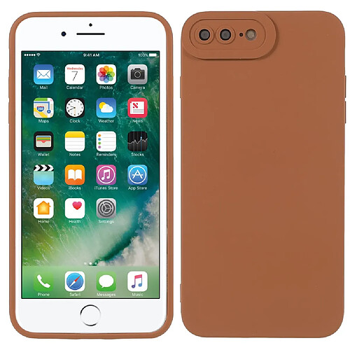 Coque en TPU anti-poussière, découpe précise marron pour votre iPhone 8 Plus/7 Plus 5.5 pouces