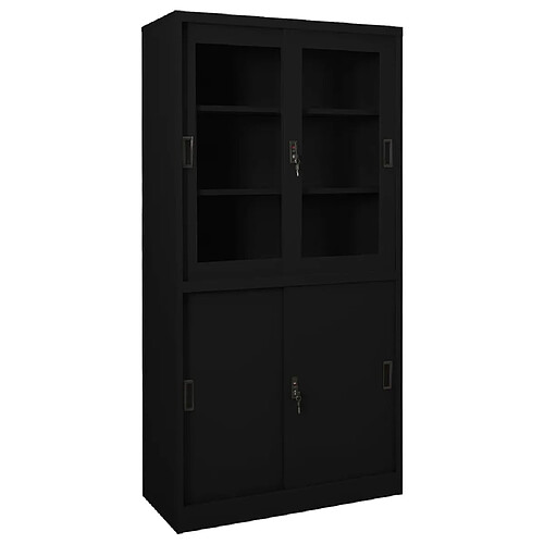 vidaXL Armoire de bureau et porte coulissante Blanc 90x40x180 cm Acier