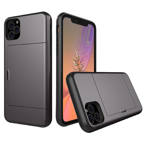 Wewoo Coque Rigide Étui de protection blindé antichoc avec emplacement pour carte iPhone 11 Pro Gris