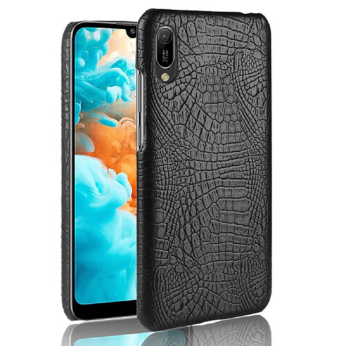 Wewoo Coque PC + PU antichoc en texture de crocodile pour Huawei Y6 Pro 2019 Noir