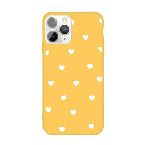 Wewoo Coque Pour iPhone 11 Pro Plusieurs Coeurs d'Amour Motif Coloré Givré TPU Téléphone Housse de Protection Jaune